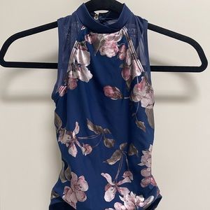 Navy Metallic Floral Leotard MC Dancewear Solutions